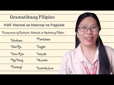 Gramatikang Filipino Batay Sa Kwf Manwal Sa Masinop Na Pagsulat At