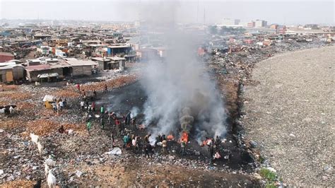 Drone Footage Of The E Waste Mega Dump Of Agbogbloshie Accra Ghana