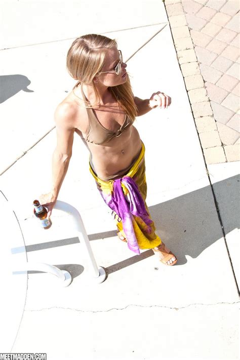 Blonde Babe Madden Strips And Plays By The Pool Porn Pictures XXX Photos Sex Images