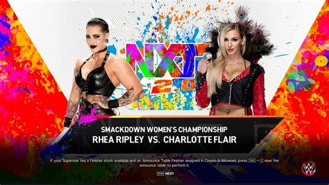 Wwe2k 23 Smackdown Women Championship Rhea Ripley Vs Charlotte Flair Wwe2k23 Viral