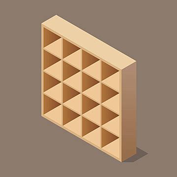 Minimal Bookshelf Isometric View Bookcase Background Marker Vector