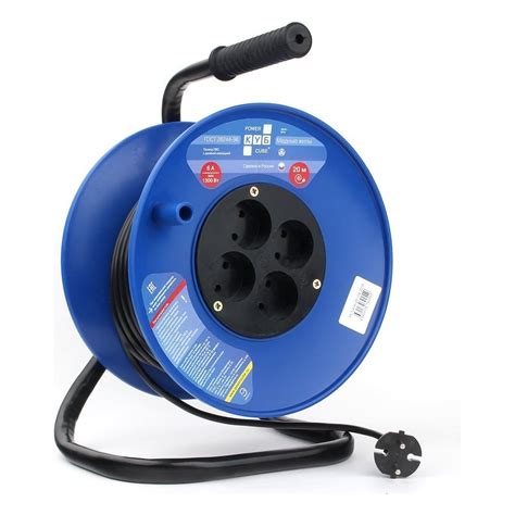 Силовой удлинитель на катушке Power Cube 6 А/1,3 кВт, 20 м, 4 розетки с ...