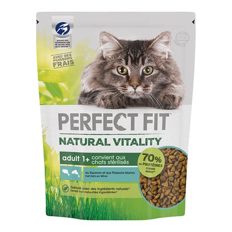 Croquettes Pour Chat Natural Vitality Saumon Poisson Perfect Fit