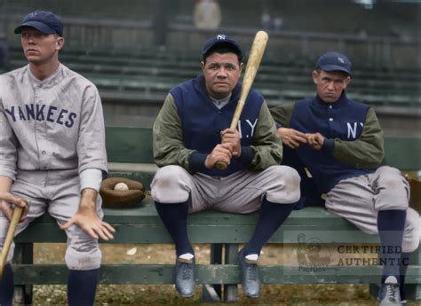 Bill Dickey Babe Ruth Lefty Gomez New York Yankees 1930
