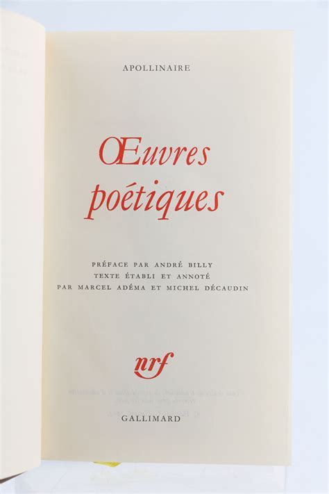 APOLLINAIRE Oeuvres poétiques Erste Ausgabe Edition Originale