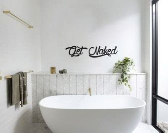 Get Naked Metal Wall Art Wall Art Minimalist Wall Art Metal Wall Decor Get Naked Sign