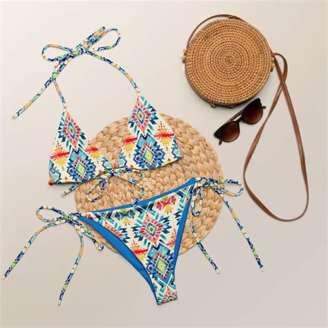 Aztec String Bikini Navajo Bikini Western Bikini Women S Clothing Women S Swimwear Western