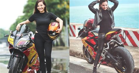 Hot girl xinh đẹp cưỡi mô tô cổ vũ Công Phượng là ai Sao thể thao Việt Giải Trí