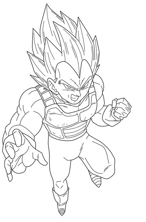 Vegeta Super Saiyan Lineart By Chronofz On Deviantart Dragon Ball