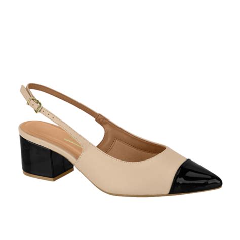 Sapato Vizzano Bico Fino Verniz Nude Boutique Di Van