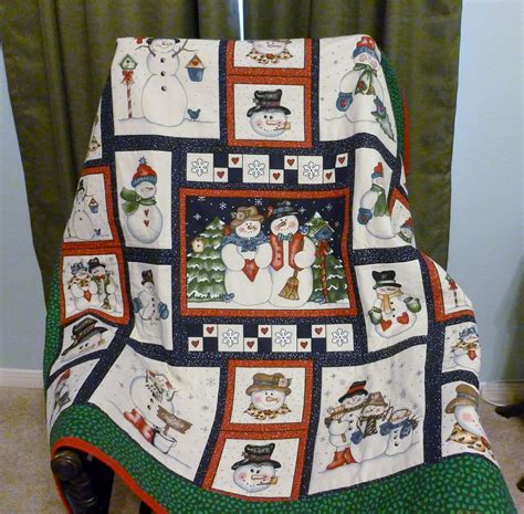 Snowman Panel Quilt I Love The Panel Quilts Because They Make Up So