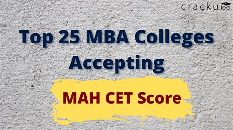 Top 25 Colleges Accepting Mah Cet Score For Mba Latest List Cracku