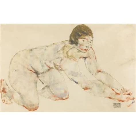 Egon Schiele Crouching Female Nude 2 Arthipo
