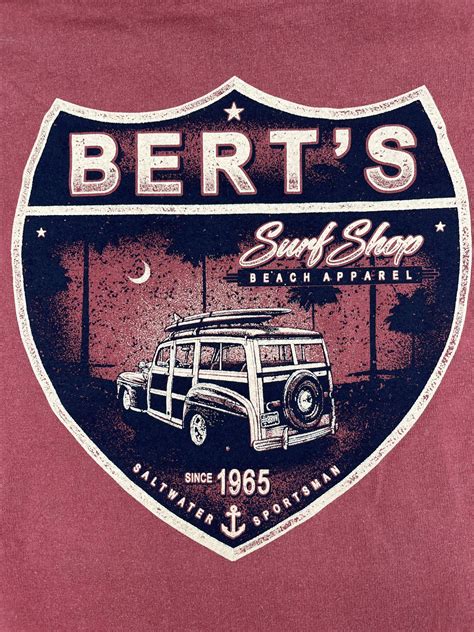 Berts Surf Shop Berts Tee Shirt Sport Shield Woody