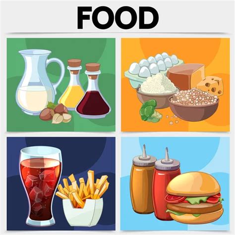 Cartoon Food Posters Stock Vector Image By K3star 196088564