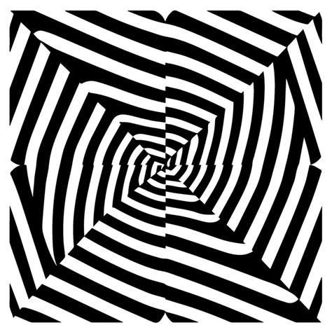 Optical Illusion Black And White Spiral Abstract Vector Icon 24740141