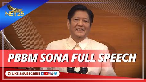 Pbbm Sona Full Speech Youtube