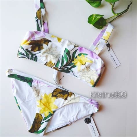 Vitamin A Swim Vitamin A Nico Top Luciana Bottom Soleil Floral Bikini Set Sz Small New