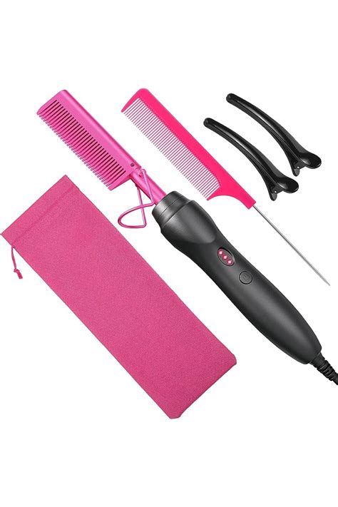 Hot Comb Hair Straightener Heat Pressing Combs Ceramic Electric Hair Straightening Comb