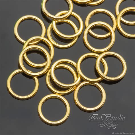 Колечки неразъемные 10 мм позолота 10 штук купить в интернет-магазине ...