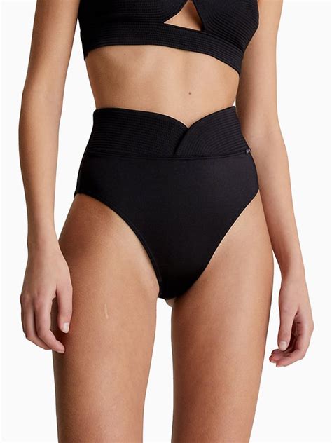 CALVIN KLEIN ΓΥΝΑΙΚΕΙΟ ΜΑΓΙΟ SLIP HIGH WAISTED BIKINI BLACK