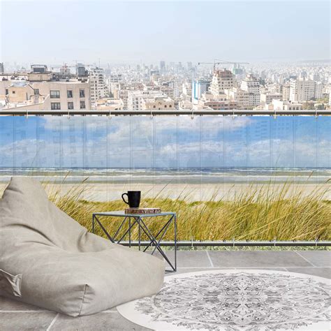 Brise-vue pour balcon - Sur la côte de la mer du Nord 700 x 90 cm