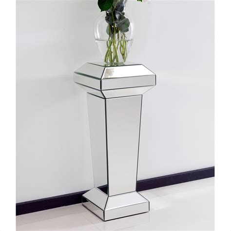 Mirrored Pedestal Stand Mirrored Furniture From Homes Direct 365 Uk