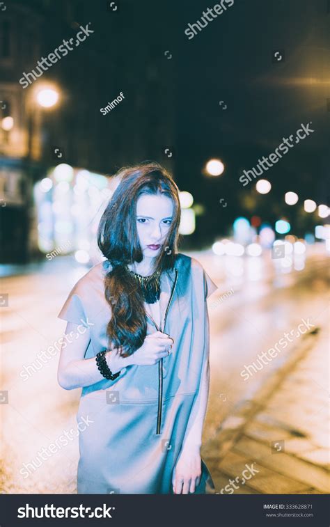 Sexy Gorgeous Brunette Girl Portrait Night Shutterstock