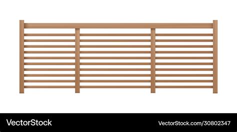 Wooden balcony railing isolated on white Vector Image