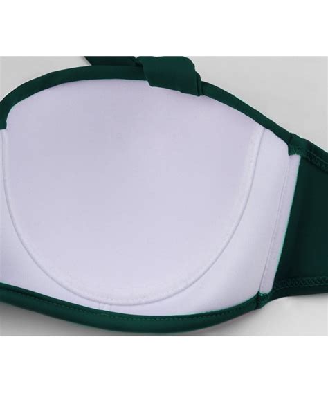 Women Vintage Polka Dot High Waisted Bathing Suit Bikini Dark Green