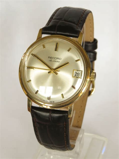 Antiques Atlas Gents 9ct Gold Record De Luxe Wrist Watch