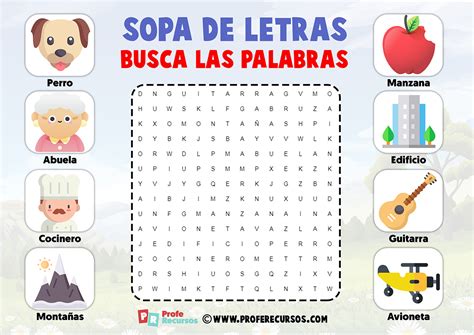 SOPAS de LETRAS para Niños de Primaria Para Imprimir