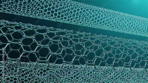 Nanotechnology like scientific background. Hexagonal nanotubes ...