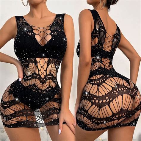 Ensemble De Lingerie Lingerie Armatures Noir Sexy Creux Filet De Passion Blanc