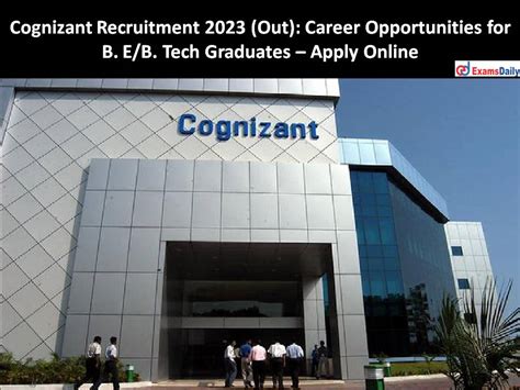 Cognizant Recruitment 2023 Out Career Opportunities For B E B Tech