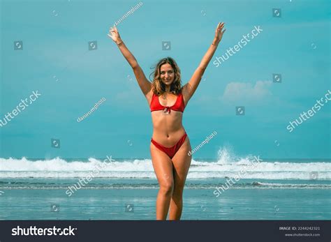 Woman Red Bikini On Beach Images Stock Photos Vectors Shutterstock