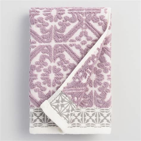 These Hand Towels Have An Intricate Sculpted Tile Pattern In Soft