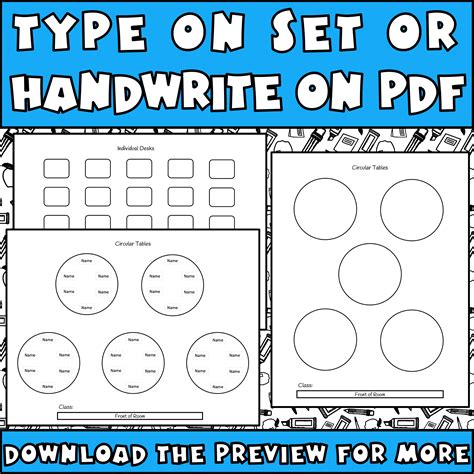 Seating Chart Editable Back to School Classroom Templates - Caroline ...