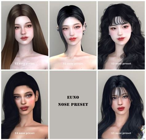 Euno Nose Preset 11 15 Euno Sims The Sims 4 Skin Sims Sims 4