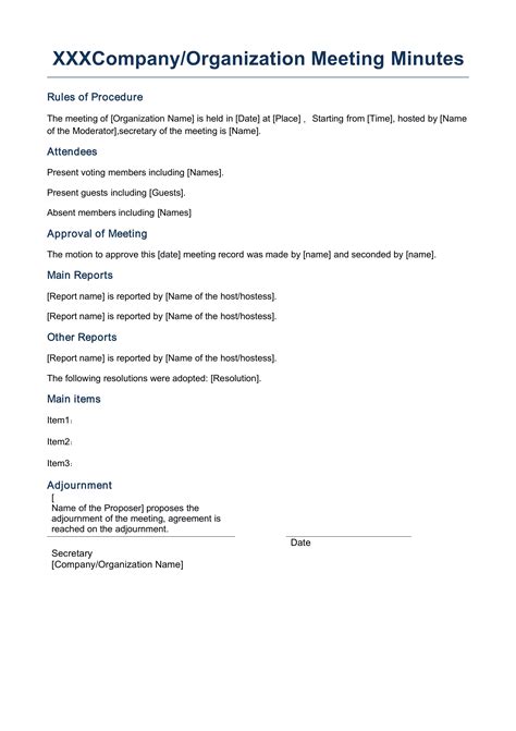 Word Of Conference Minutesdocx Wps Free Templates