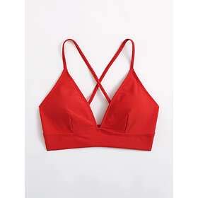 SHEIN Slätt Enkel Bikini Topp Röd V Hals Hitta bästa pris på Prisjakt