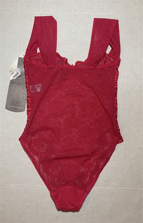 VTG Vassarette Pink Lace Teddy Lingerie Bodysuit One Gem