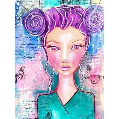 Natalee Thomas Art Journal Mixed Media Portraitwhimsical Girl Art