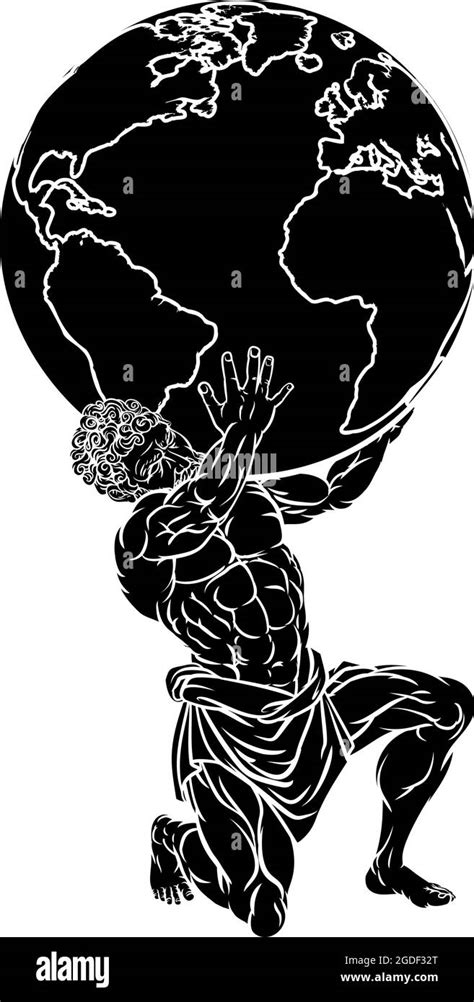atlas titan greek myth illustration stock vector image art alamy
