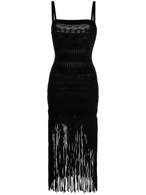 Sandro Crochet Fringed Midi Dress