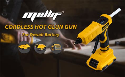 W Hot Glue Gun Cordless For Dewalt V Xr Li Ion Battery Powered Full Size Mm Sticks Tool