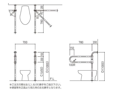 バリアフリー手摺（洋式トイレ手摺） Sk 150s 神栄ホームクリエイト｜物干金物、タラップ、室名札、郵便受箱、ドアハンドル等の建築金物メーカー