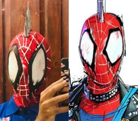 impresion  spider punk mask cosplay hecho  una impresora