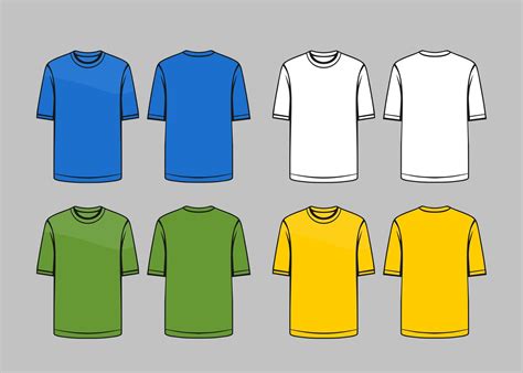 front   standard colorful  shirt template  vector art