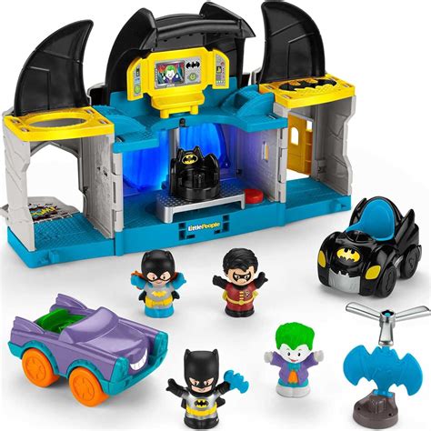 Little People Dc Super Friends Deluxe Batcave Batman Playset With